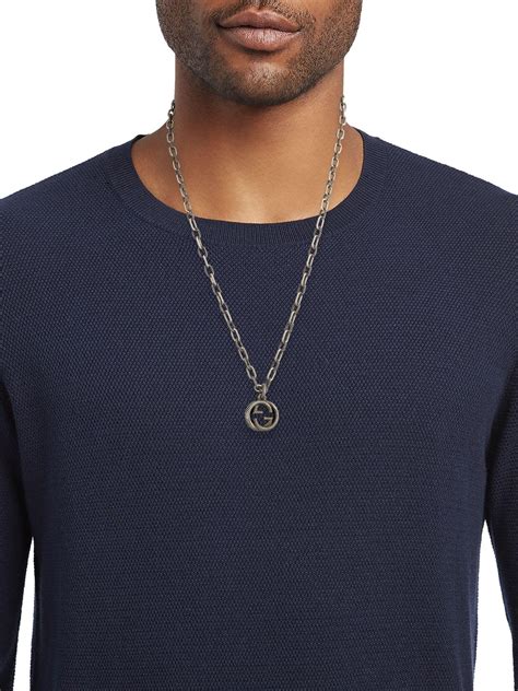 gucci men's necklace free shipping|gucci silver and onyx necklace.